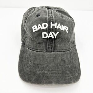 Womens Bad Hair Day Embroidered Baseball Cap Hat Washed Black‎ Adjustable OS
